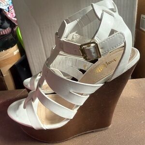 White Strap Heels/ Size 7
